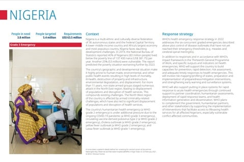 WHO Global Health Emergency Appeal: Nigeria