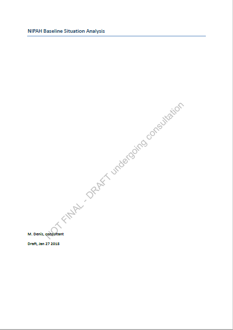 Nipah baseline situation analysis